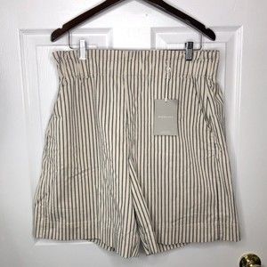 Everlane Women's Size XL Paperbag Shorts Organic Cotton Striped